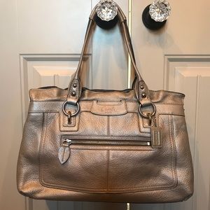 Coach Silver Shoulder Tote!